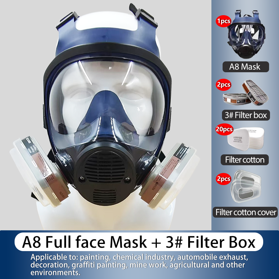 A8 gas mask with filter, full  - Dust Mask Construction 评论和价格