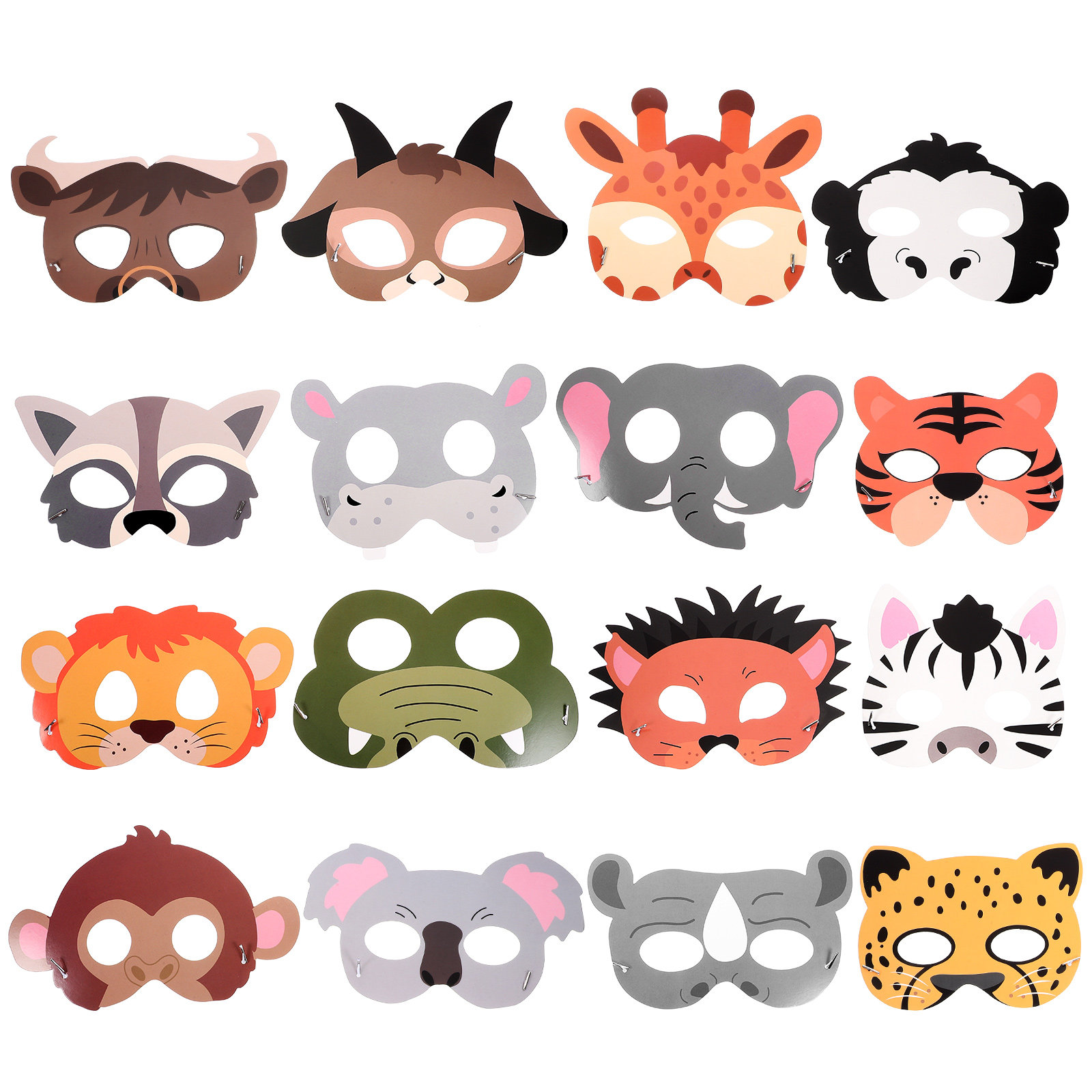 16Pcs Animal Paper Masks for K - Kids Face Mask 评论和价格