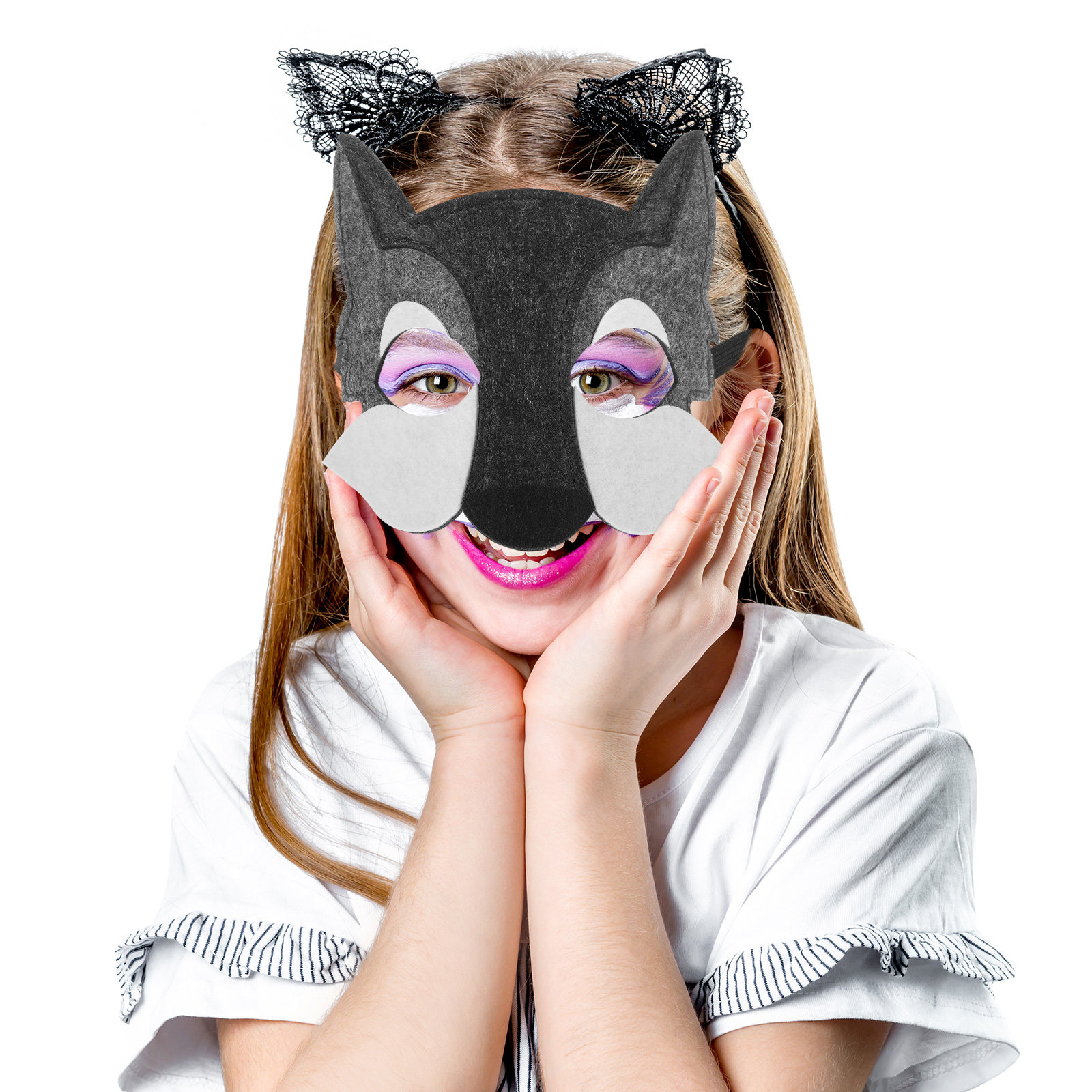 3Pcs Wolf Head Mask Kids Carto - Kids Face Mask 评论和价格