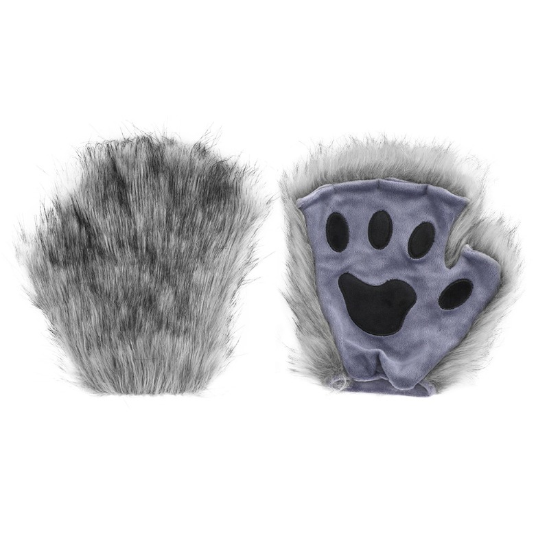 Furry Cat Ears Mask Tail & Paw - Black Face Mask Pack 评论和价格