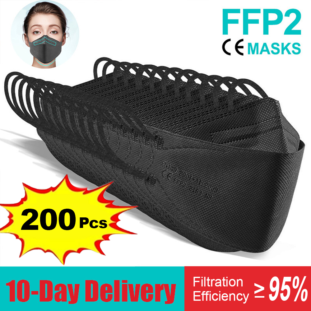 10-200pcs fpp2 fish mask kn95  - Disposable Surgical Mask 评论和价格