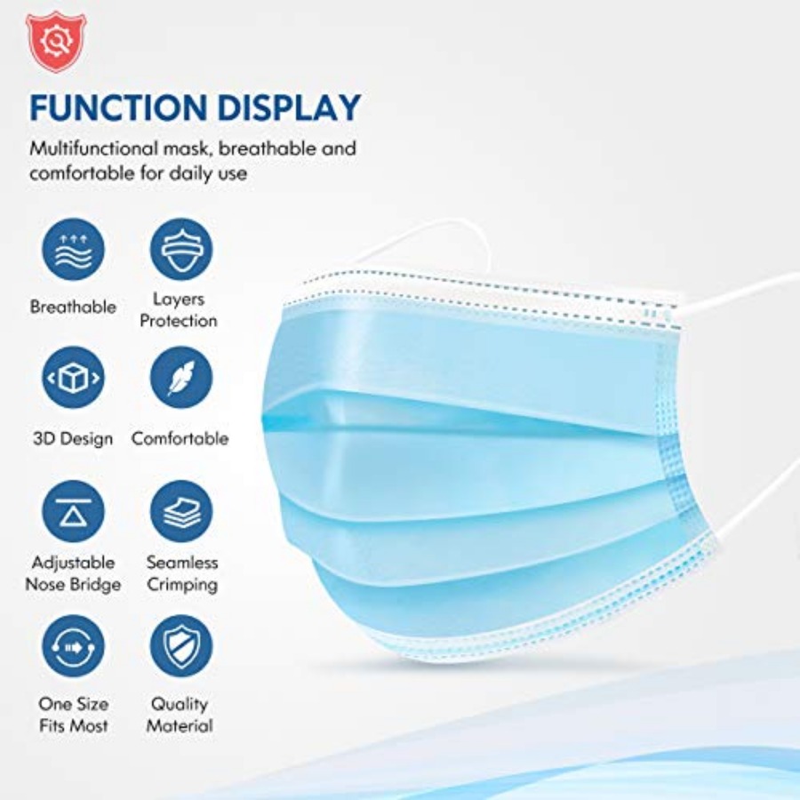 Face Mask Disposable Adults 3P - Disposable Mask Blue 评论和价格