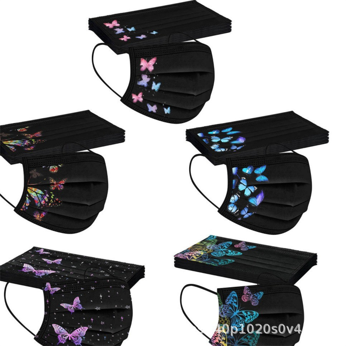 50pcs colorful butterfly print - Disposable Surgical Mask 评论和价格