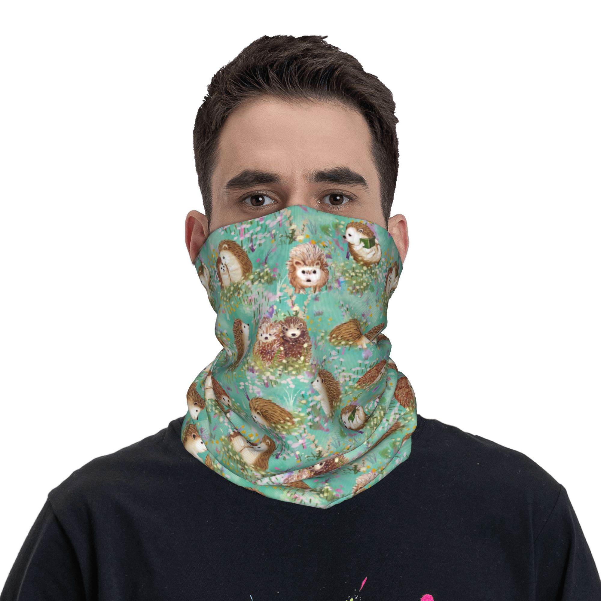 Autumn Hedgehog Spring Floral  - Neck Gaiter Face Cover 评论和价格