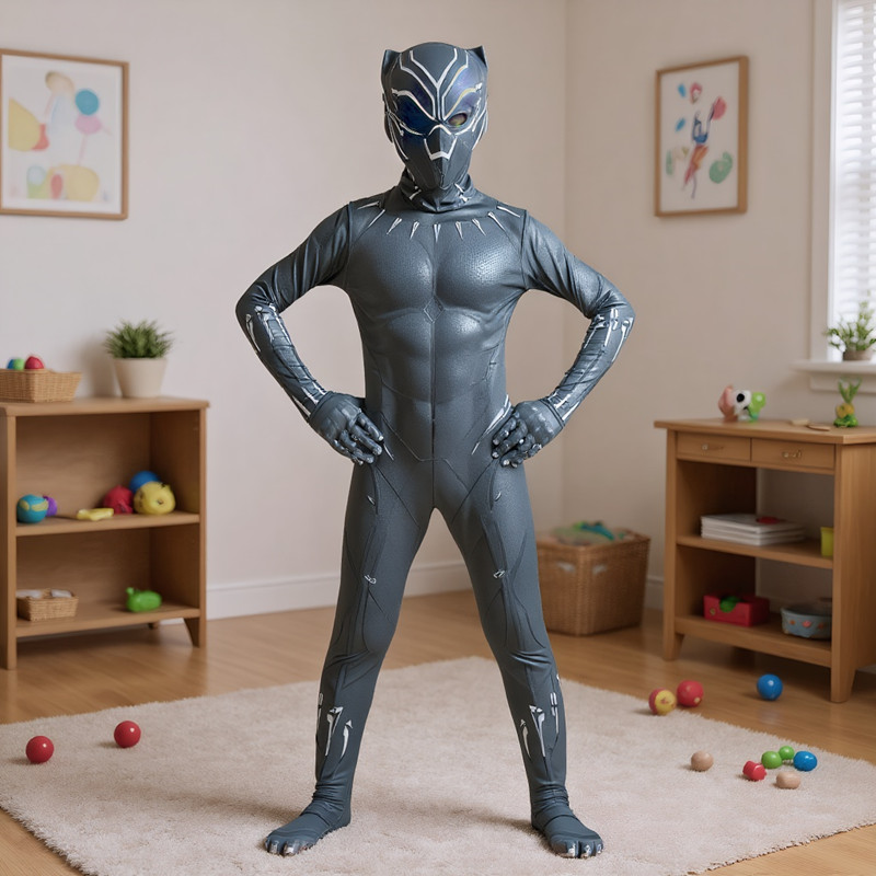 3-12Y Boy's Black Panther Cost - Black Face Mask Pack 评论和价格