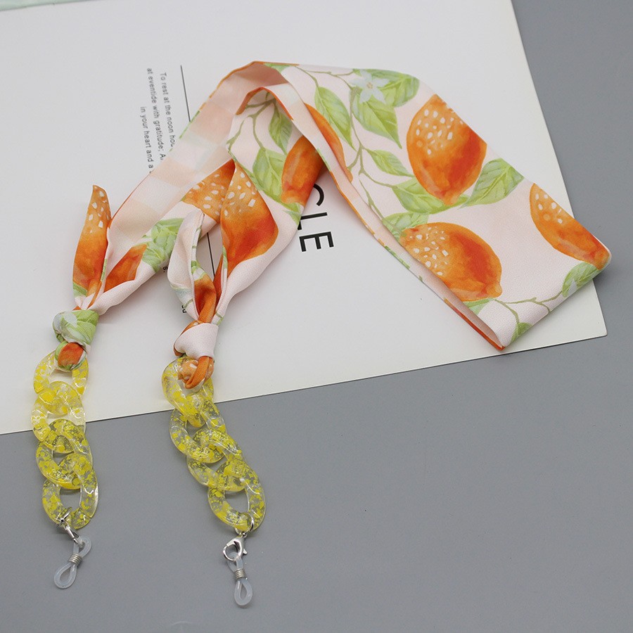 Bohemia Print Silk Scarf Glass - Mask Chain Holder 评论和价格