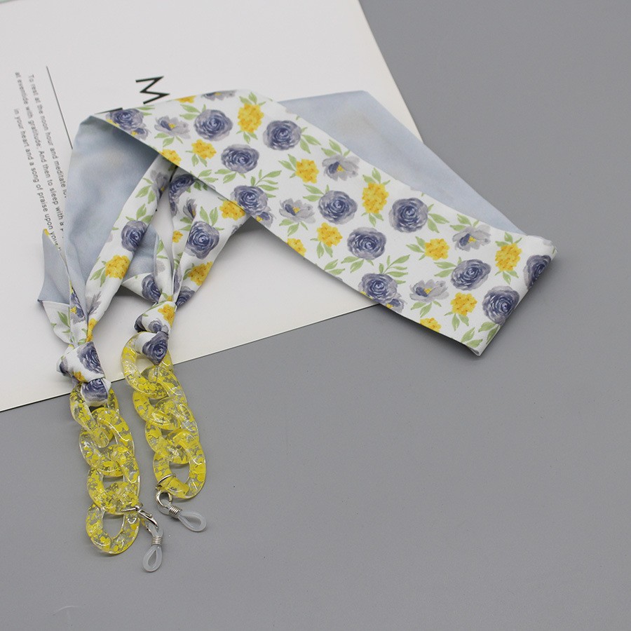 Bohemia Print Silk Scarf Glass - Mask Chain Holder 评论和价格