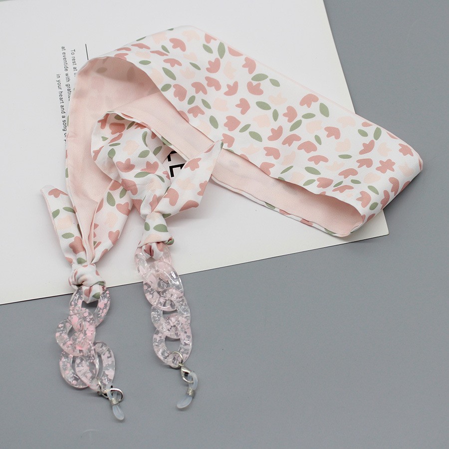 Bohemia Print Silk Scarf Glass - Mask Chain Holder 评论和价格
