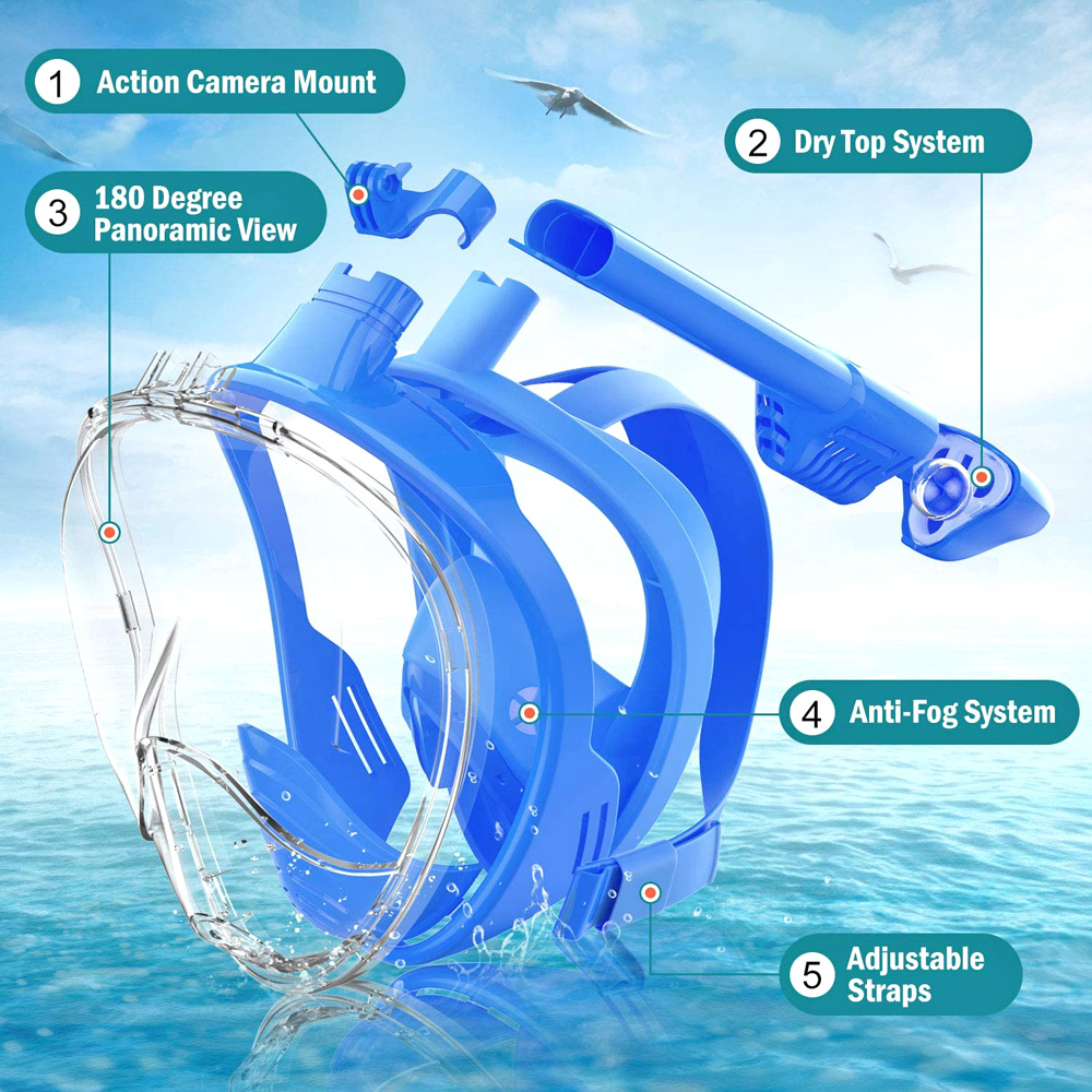 Kids Full Face Snorkel Mask Di - Anti Pollution Mask 评论和价格