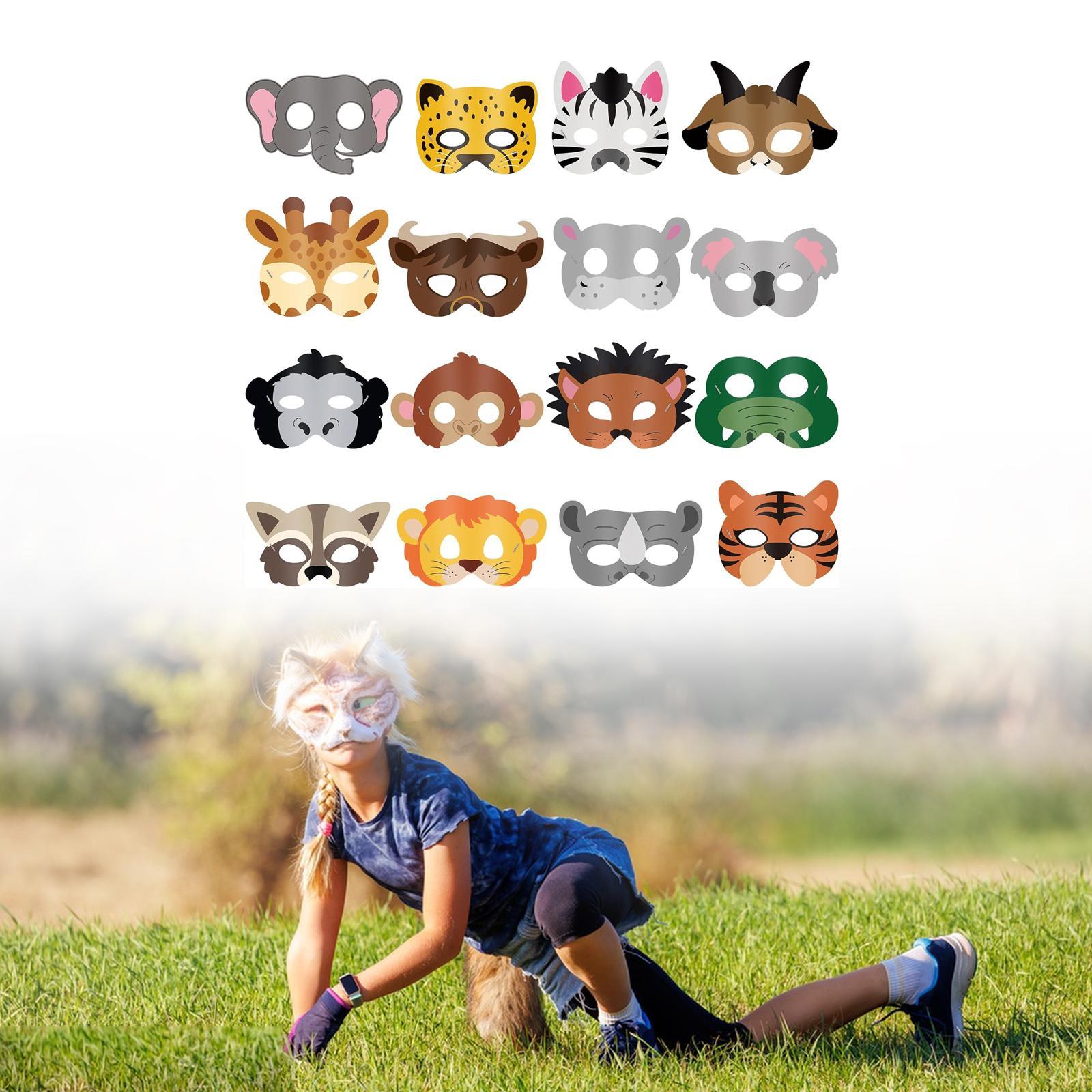 16 Pieces Animal Face Mask Cut - Kids Face Mask 评论和价格