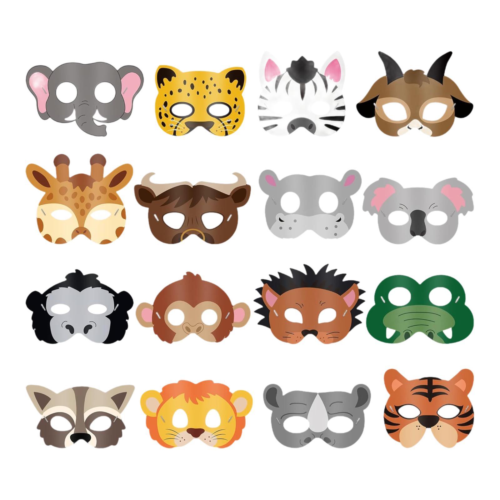 16 Pieces Animal Face Mask Cut - Kids Face Mask 评论和价格