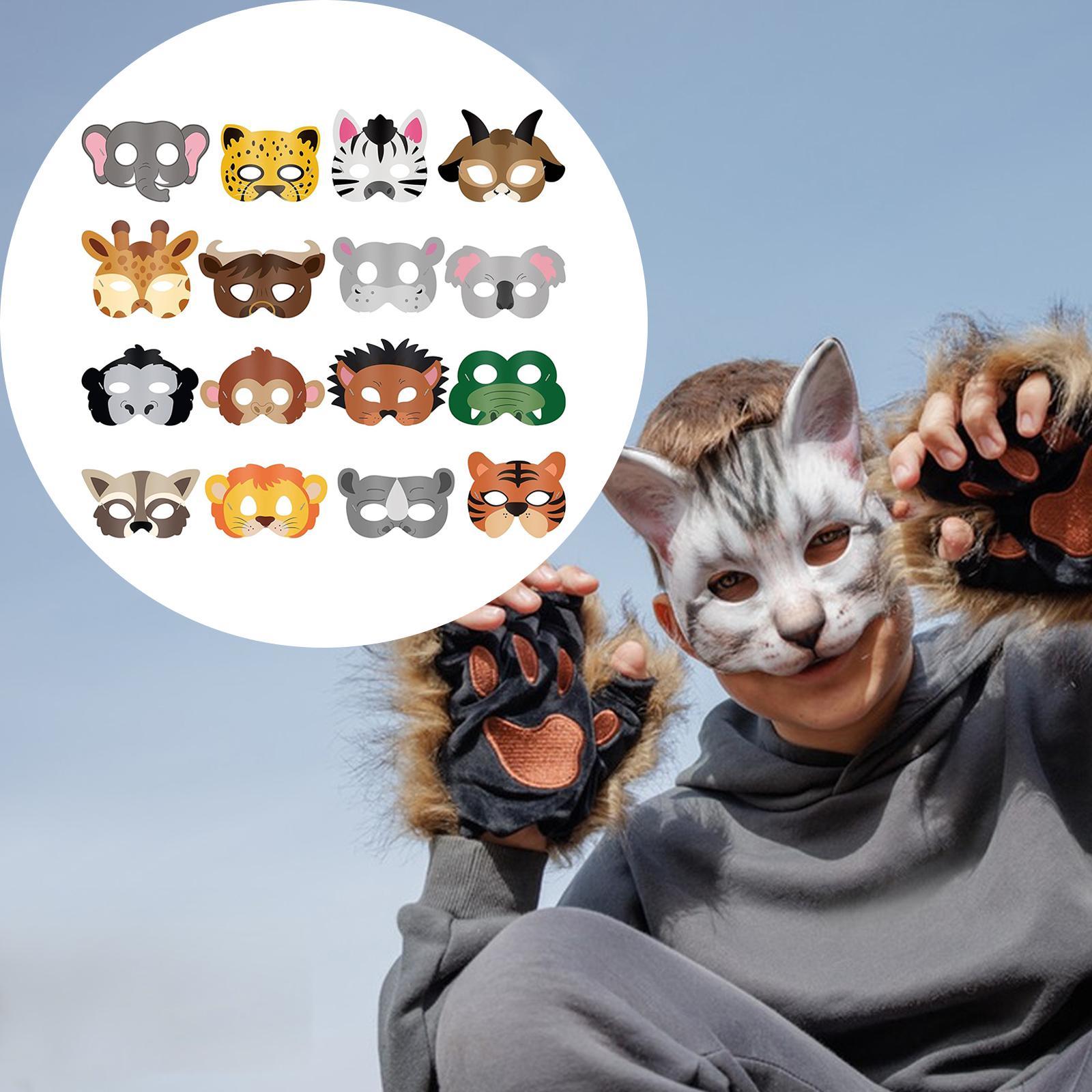 16 Pieces Animal Face Mask Cut - Kids Face Mask 评论和价格