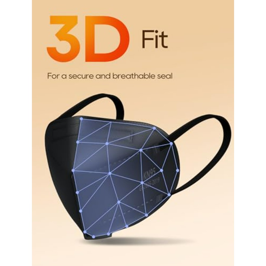 KN95 Face Masks 50 Pack for Ad - Black Face Mask Pack 评论和价格